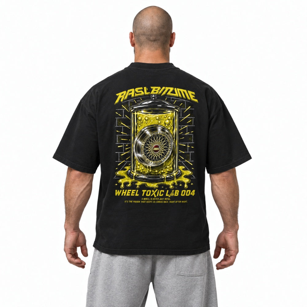 Unisex-Oversize-T-Shirt Wheel Toxic Lab 004 Rasl’Bitume
