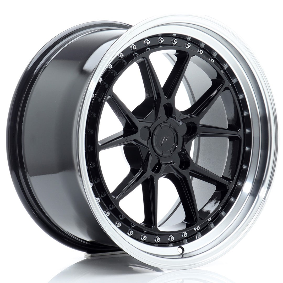 Japan Racing JR-39 18x9.5" (5 trous - sur mesure) ET15-35, Noir / Brillant