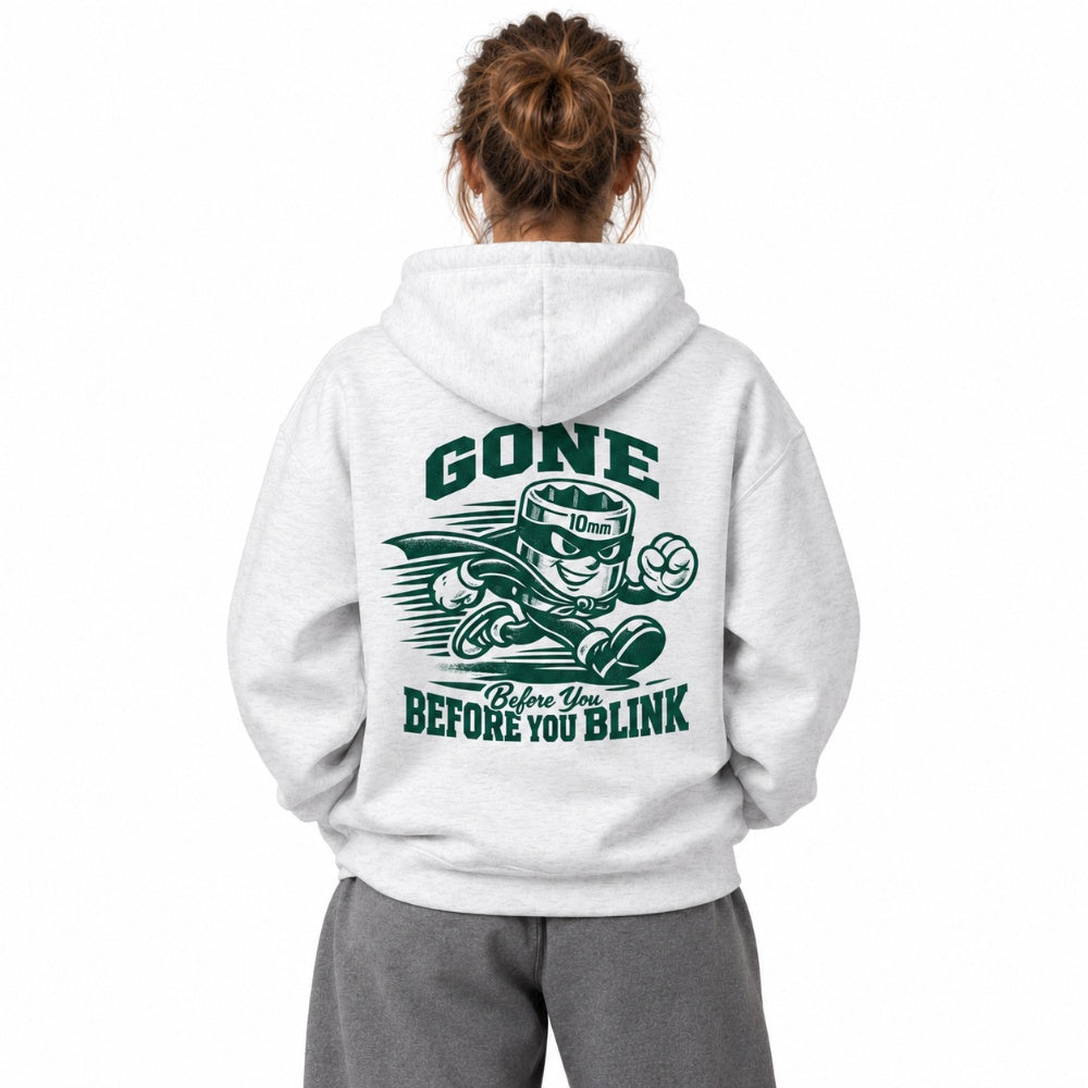 Uniseks oversized hoodie Gone Before You Blink Rasl’Bitume