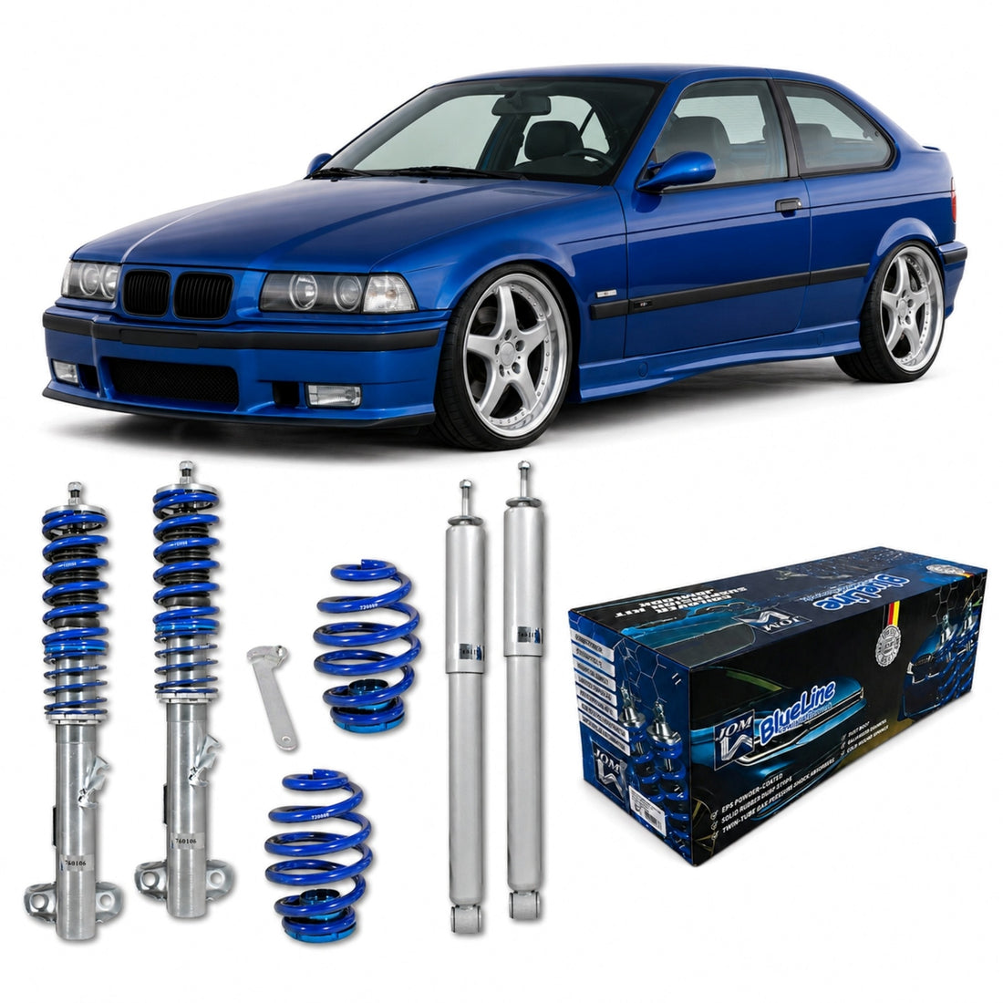 Kit Combiné Fileté BlueLine – Bmw Serie 3 E36 compact (1994-2000) + TÜV