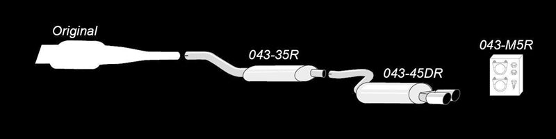 Ligne d'échappement inox 2 × 80 mm pour Audi 80/B4 S2/RS2 berline. + Avant Typ B4 — TA Technix