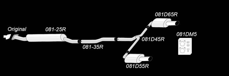 Duplex Ligne d'échappement inox 1x90 × 120 mm pour Opel Insignia A break 2WD — TA Technix