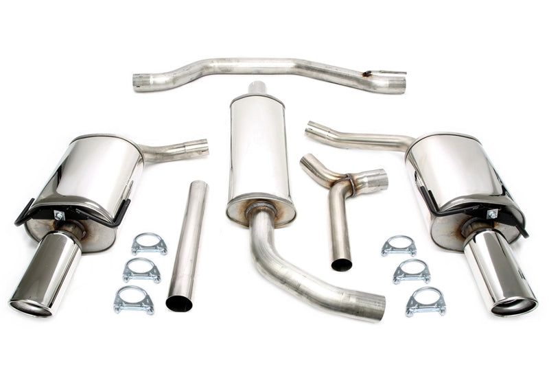 Duplex Ligne d'échappement inox 1 × 100 mm gauche + droite pour Saab 9-3 2.0T/2.8T Typ YS3F — TA Technix