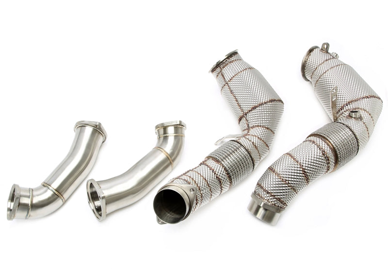 Downpipe avec Écran thermique et catalyseur pour BMW 5er Série M5 Typ F90, 8er Série M8 Typ F91/F92/F93 - code moteur S63M — TA Technix