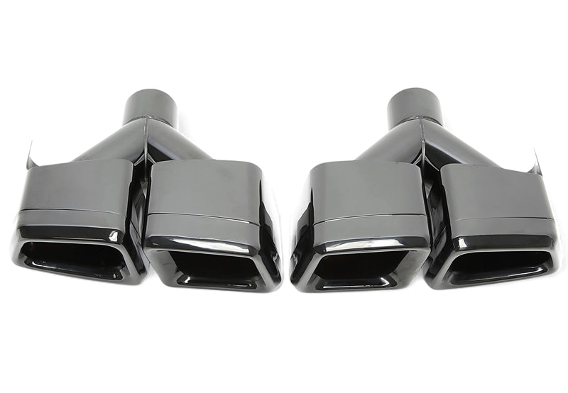 Universelles inox Embout d'échappement zum à souder "Y-Rohr double design" en noir/brillant pour Mercedes Benz — TA Technix