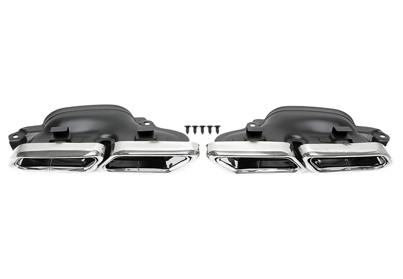 Enjoliveur d'embout à visser "double design-2" en chromé/brillant pour Mercedes Benz E-Klasse (W212) / S-Klasse (W222) — TA Technix