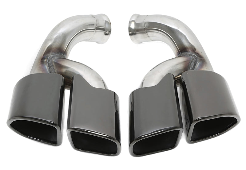 Enjoliveur d'embout à visser "double design carré" en noir/brillant pour Porsche Cayenne (958.2) — TA Technix