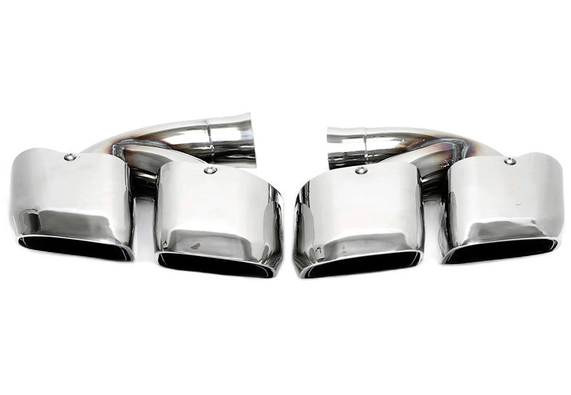 Enjoliveur d'embout à visser "double design carré" en chromé/brillant pour Porsche Cayenne sans GTS (958.1) — TA Technix