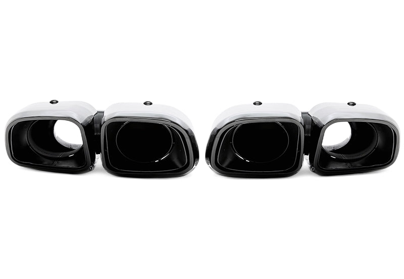 Enjoliveur d'embout à visser "double design" en noir/brillant pour Porsche Macan (95B) année 2018- — TA Technix