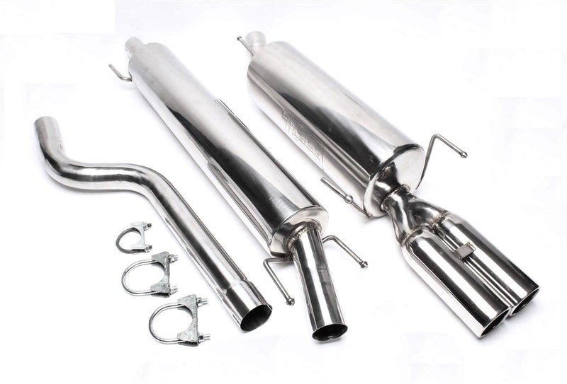 Ligne d'échappement inox 2 × 76 mm rond à bord roulé pour Opel Astra G Caravan — TA Technix