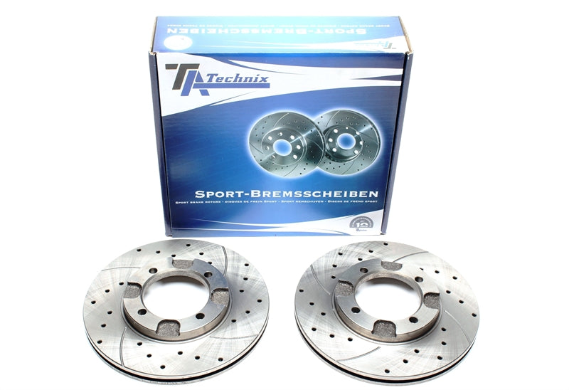 Jeu de disques de frein sport train avant pour Mitsubishi Cordia / Colt I-III / Galant III / Lancer II + III / Lancer III SW / Lancer IV / Space Wagon / Tredia — TA Technix