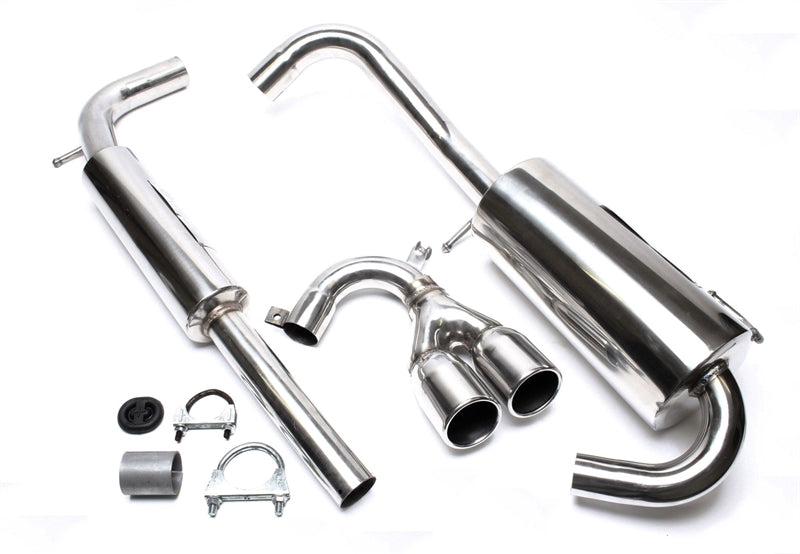 Ligne d'échappement inox 2 × 76 mm rond/à bord roulé pour VW Lupo 6E/6X — TA Technix