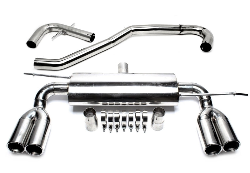 Duplex inox Ligne d'échappement compétition gauche + droite 2 × 76 mm pour Audi A3 8P / VW Golf V 1K / Golf Plus 1KP — TA Technix