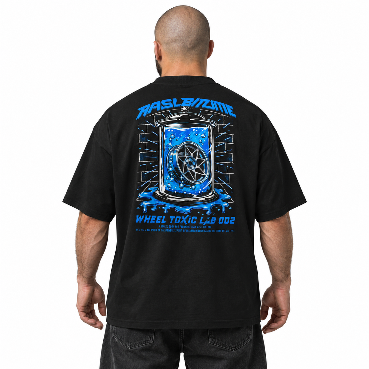 Oversize’owa koszulka Wheel Toxic Lab 002 Rasl’Bitume Unisex