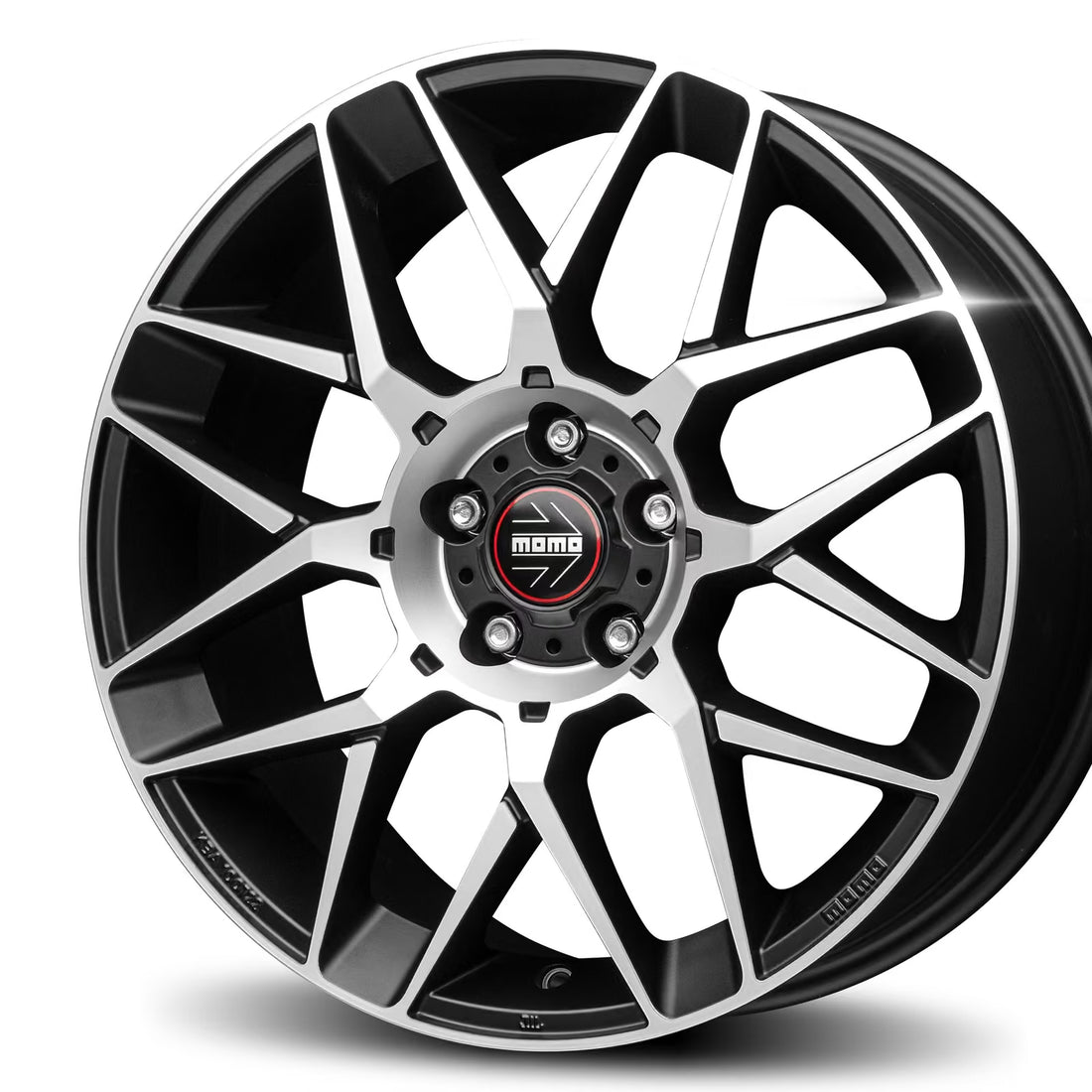 Momo Revenge Evo 2.0 19x8.5" 5x112 ET25, Noir Mat, Rebord Poli