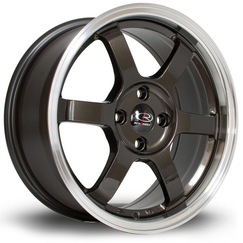 Rota Grid 16x7" 4x100 ET40, Gunmetal, Rebord Chromé