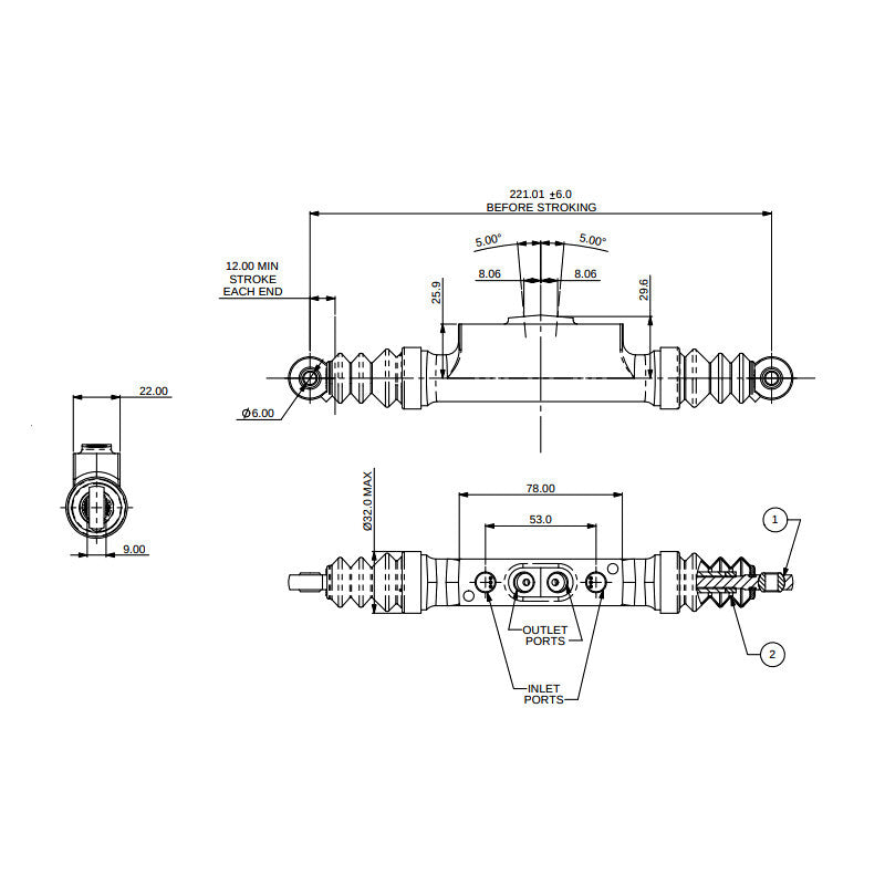 Maître-Cylindre Double Circuit AP Racing