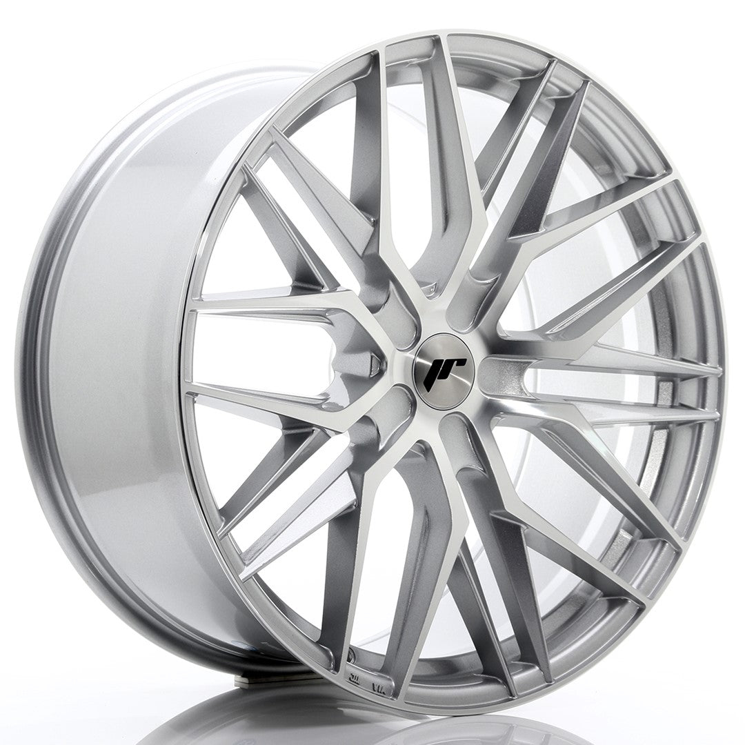Japan Racing JR-28 Extreme Concave 22x10.5" (5 trous - sur mesure) ET15-50, Gris Argenté / Poli