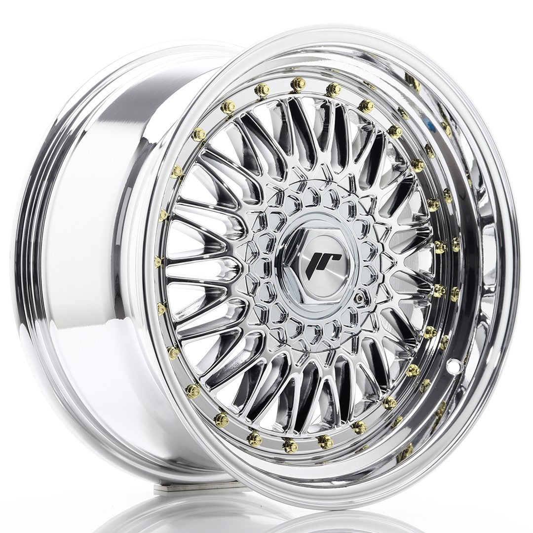 Japan Racing JR-9 17x8.5" (4 & 5 trous - sur mesure) ET20-35, Chrome / Titane