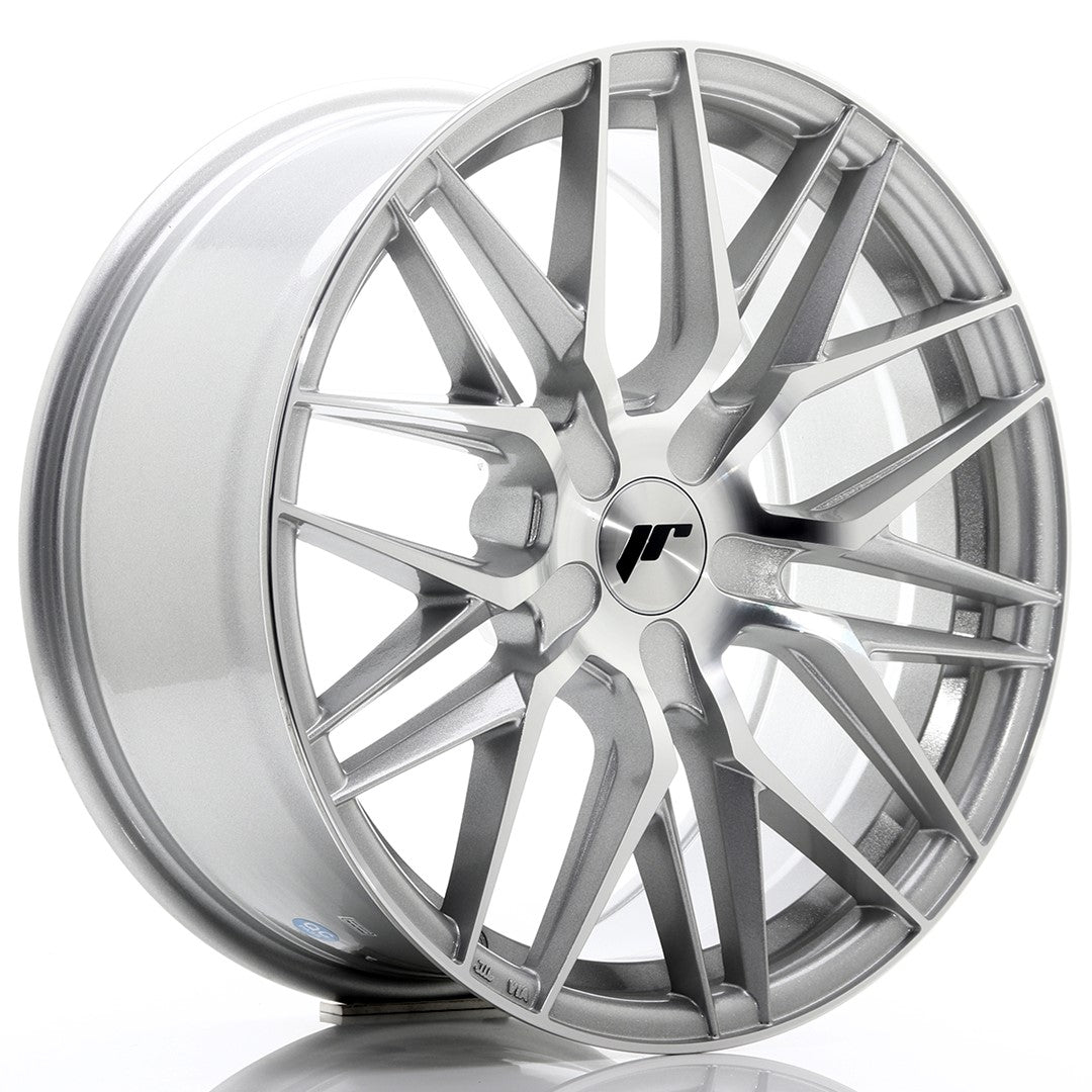 Japan Racing JR-28 18x8.5" (5 trous - sur mesure) ET20-40, Gris Argenté / Poli