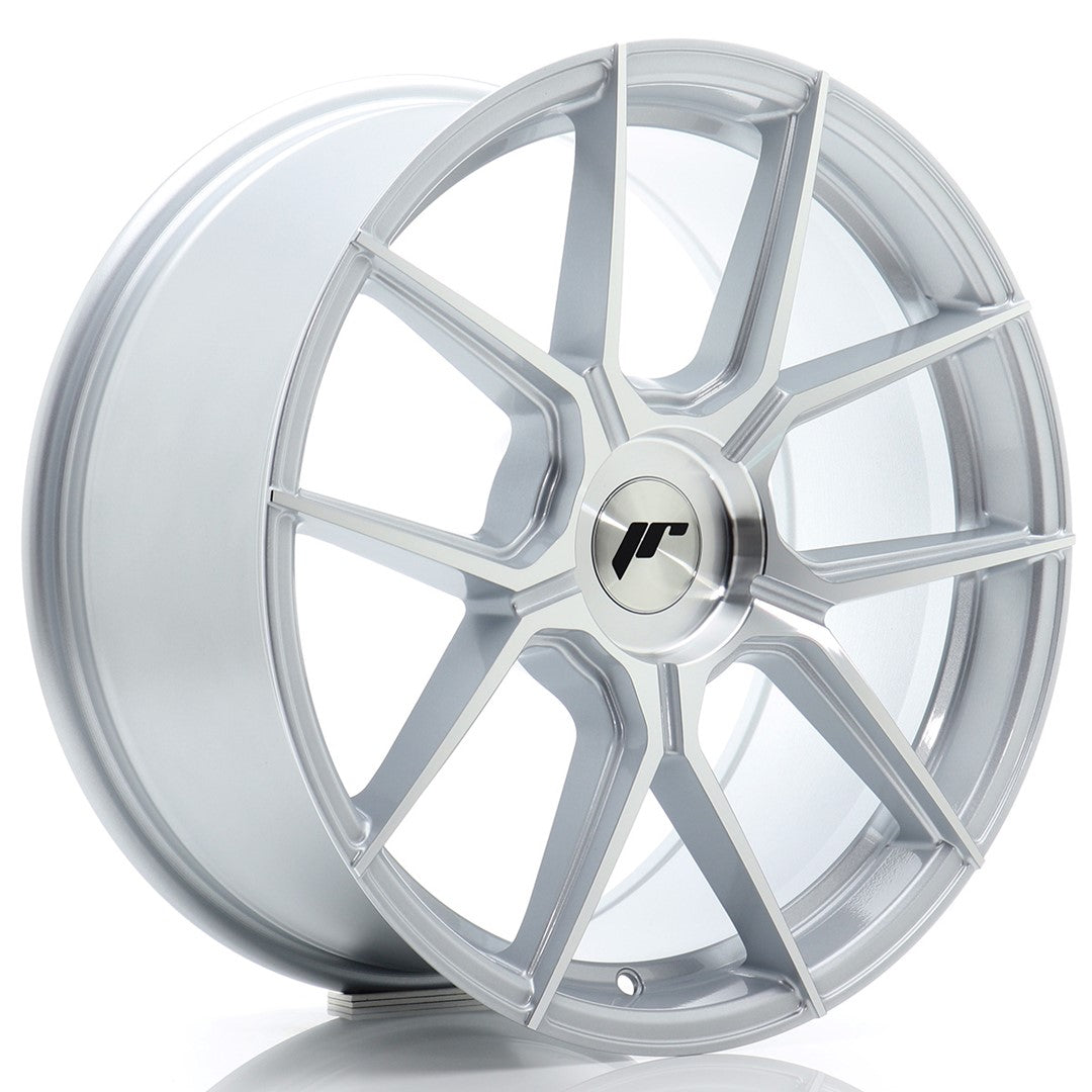Japan Racing JR-30 18x8" (4 & 5 trous - sur mesure) ET20-40, Gris Argenté Poli