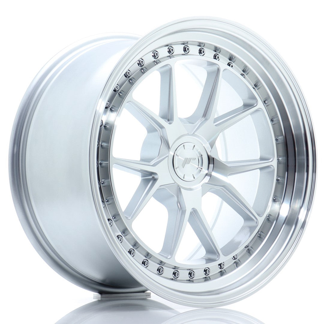 Japan Racing JR-39 18x9.5" (5 trous - sur mesure) ET15-35, Gris Argenté