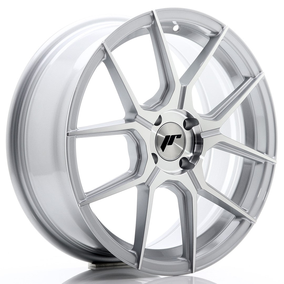 Japan Racing JR-30 17x7" 4x100 ET40, Gris Argenté, Face Polie