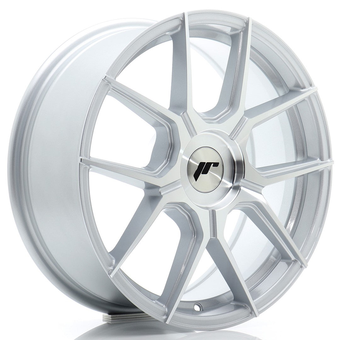 Japan Racing JR-30 17x7" (4 & 5 trous - sur mesure) ET20-40, Gris Argenté Poli