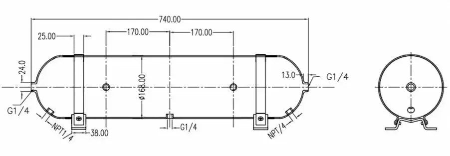 Cuve Airmext 5 Gallons / 19 Litres – Aluminium Haute Pression 600 PSI Rasl'Bitume