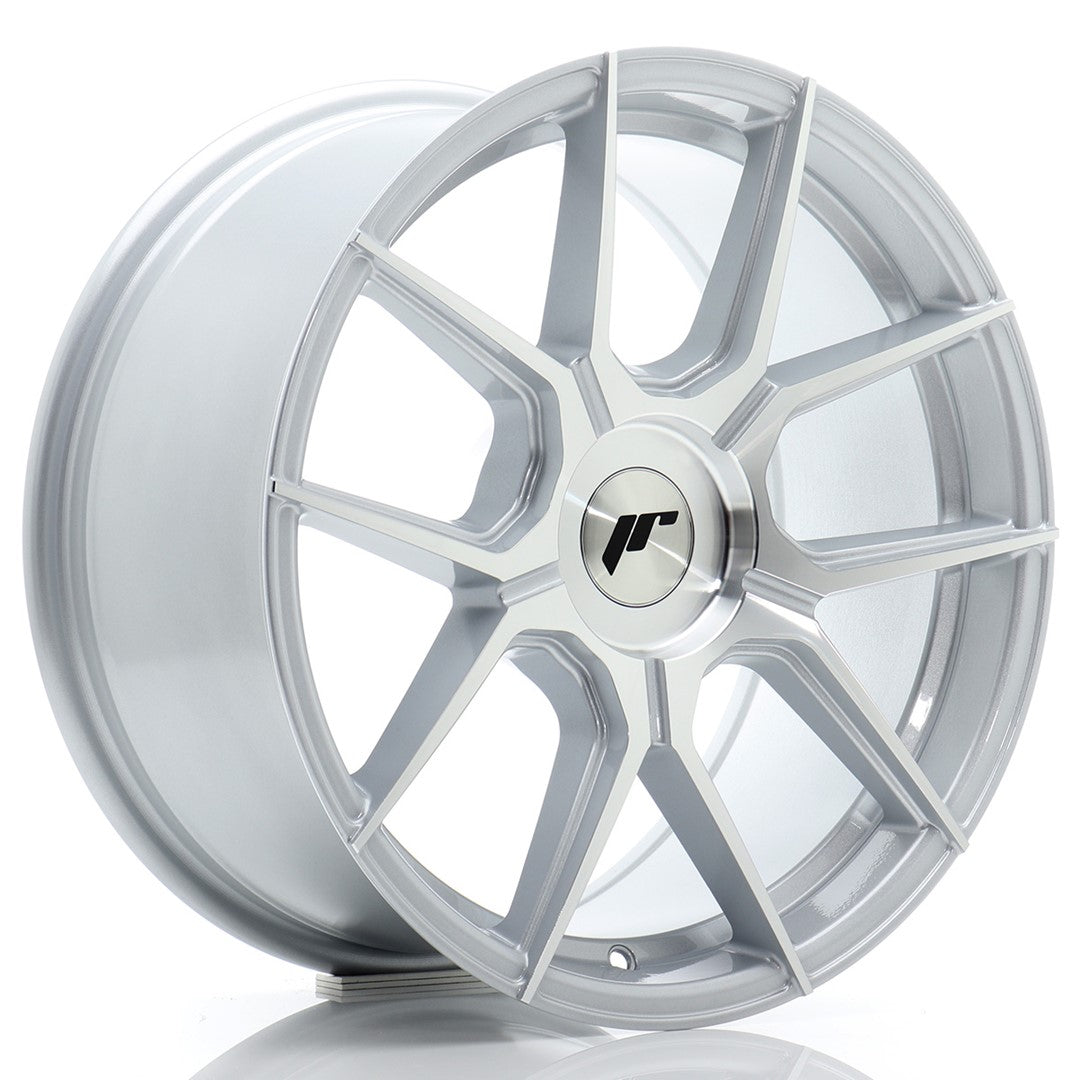 Japan Racing JR-30 17x8" (4 & 5 trous - sur mesure) ET20-40, Gris Argenté Poli