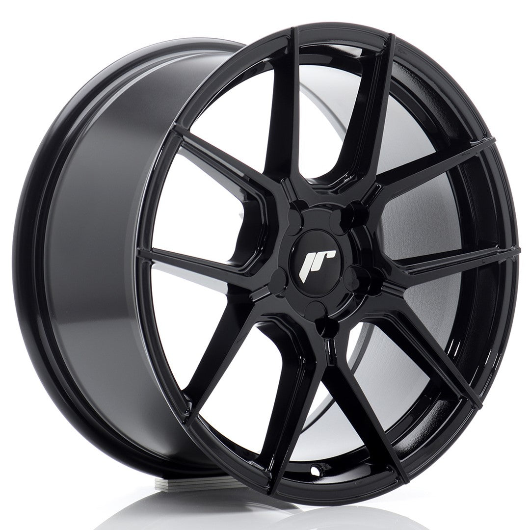 Japan Racing JR-30 17x8" (5 trous - sur mesure) ET20-40, Noir Brillant