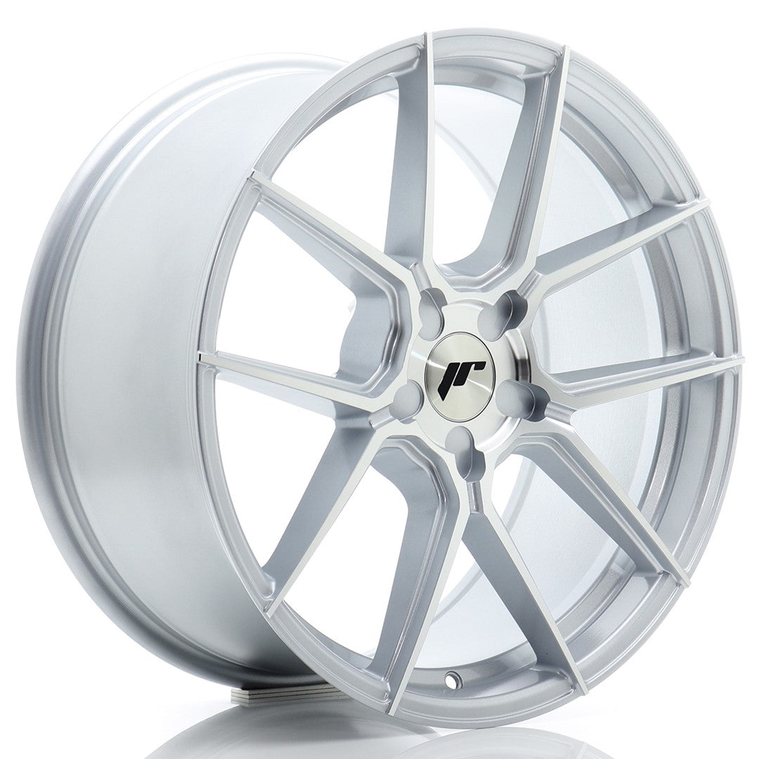 Japan Racing JR-30 19x8" (5 trous - sur mesure) ET20-40, Gris Argenté Poli