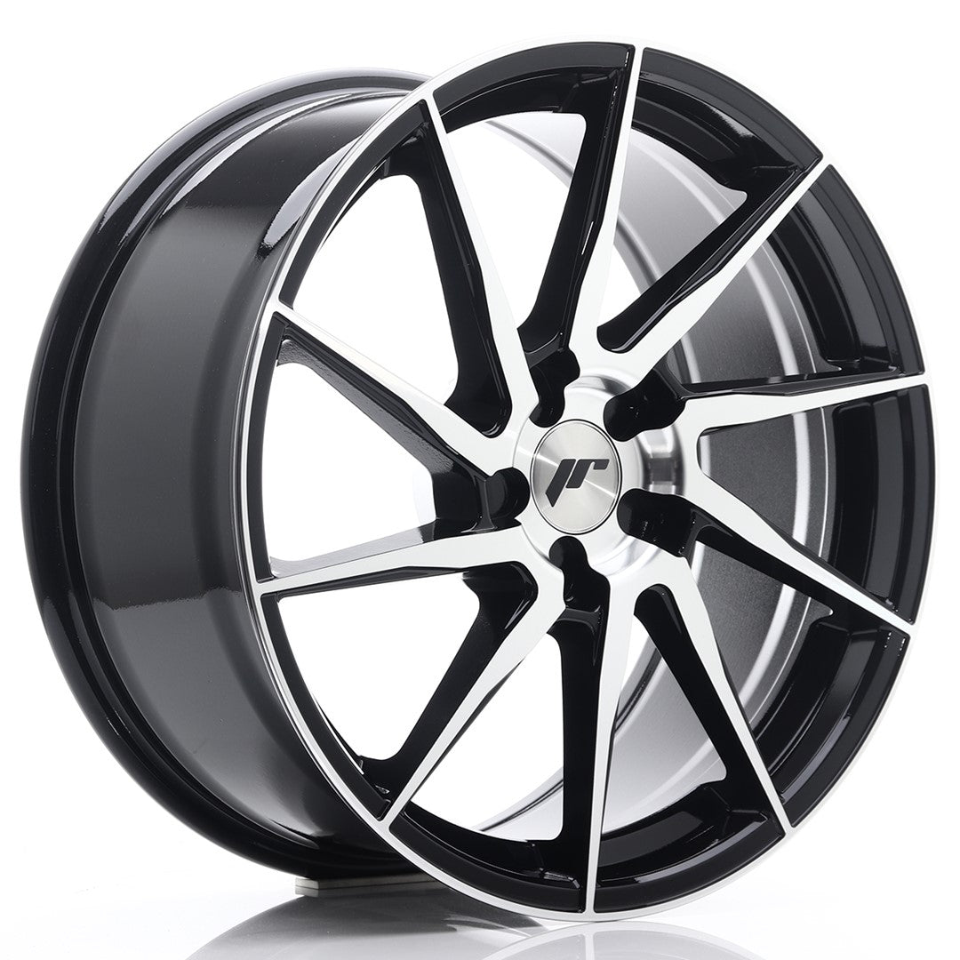 Japan Racing JR-36 19x8.5" (5 trous - sur mesure) ET20-50, Noir Brillant / Poli