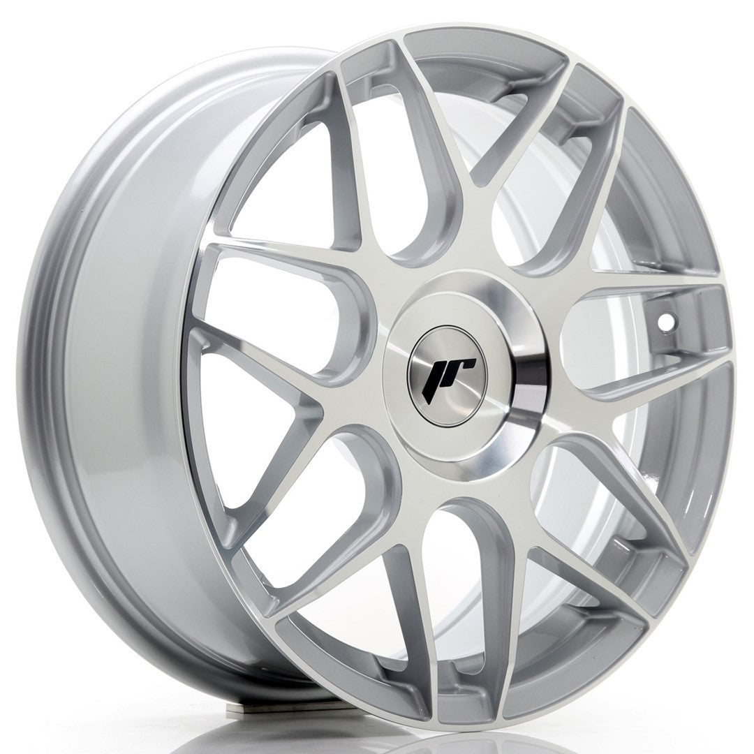 Japan Racing JR-18 17x7" (4 & 5 trous - sur mesure) ET20-40, Gris Argenté Poli