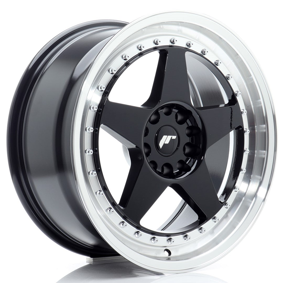 Japan Racing JR-6 18x8.5" 5x114.3/120 ET22, Noir Brillant, Rebord Poli