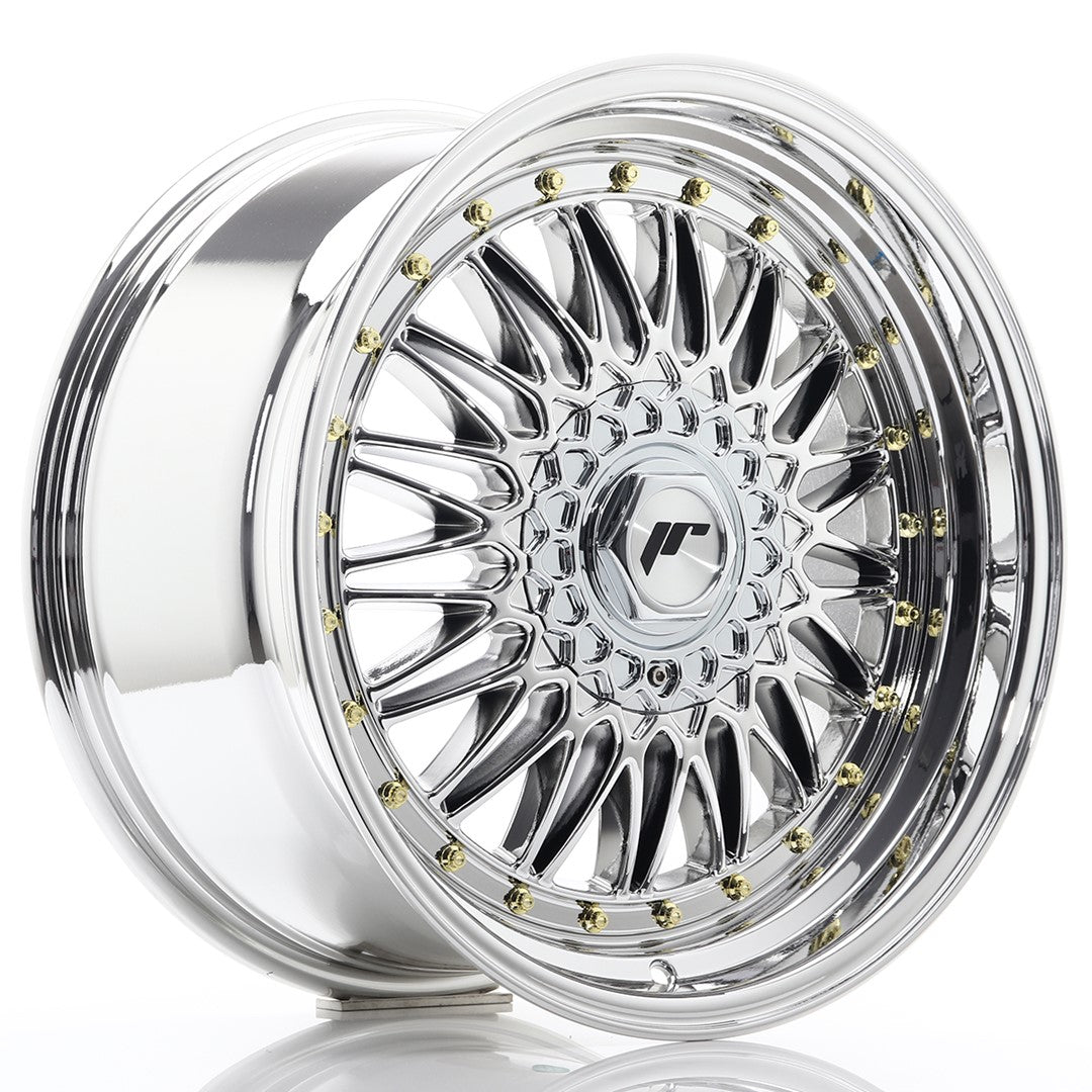 Japan Racing JR-9 18x9" (4 & 5 trous - sur mesure) ET20-40, Chrome / Titane