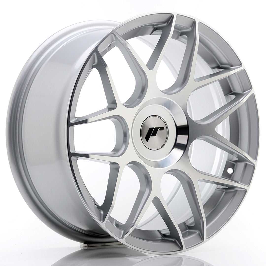 Japan Racing JR-18 17x8" (4 & 5 trous - sur mesure) ET25-35, Gris Argenté / Poli