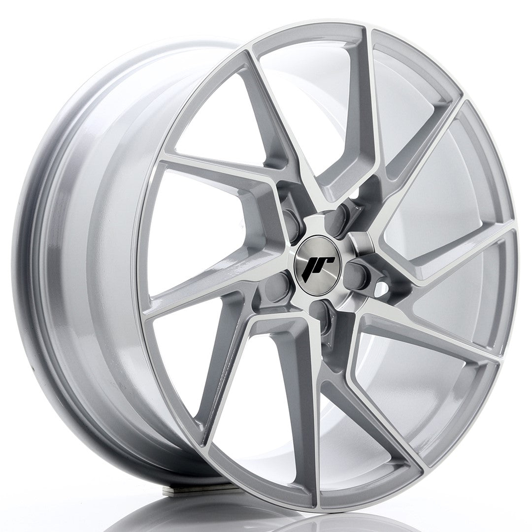Japan Racing JR-33 Extreme Concave 20x9" (5 trous - sur mesure) ET20-45, Gris Argenté / Poli