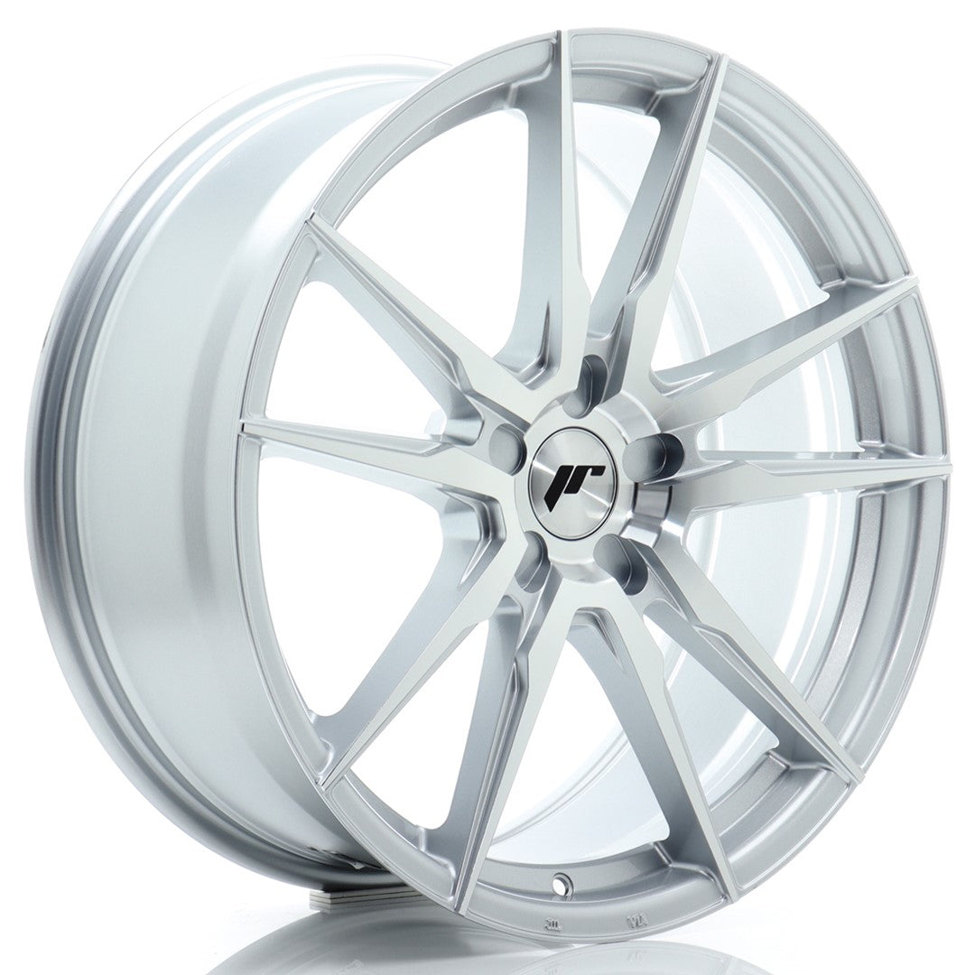 Japan Racing JR-21 20x8" (5 trous - sur mesure) ET20-40, Gris Argenté Poli