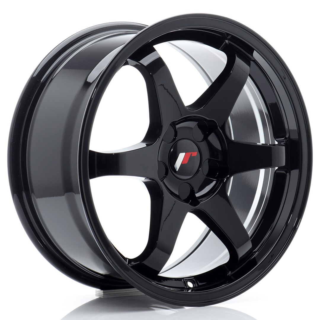 Japan Racing JR-3 17x8" (5 trous - sur mesure) ET20-35, Noir Brillant