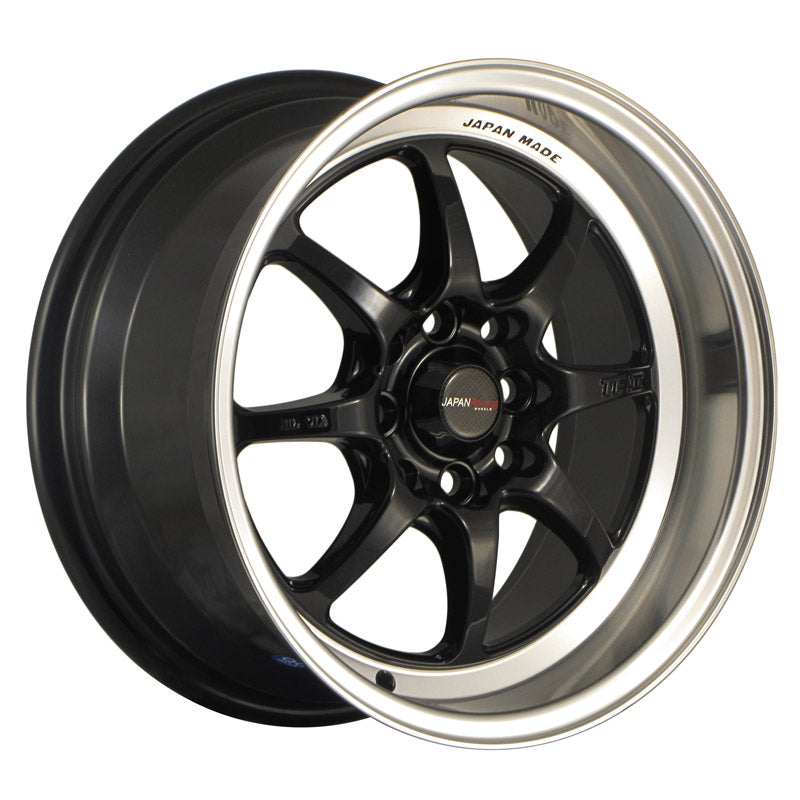 Japan Racing TF-2 15x7.5" 4x100/114.3 ET10, Noir Brillant
