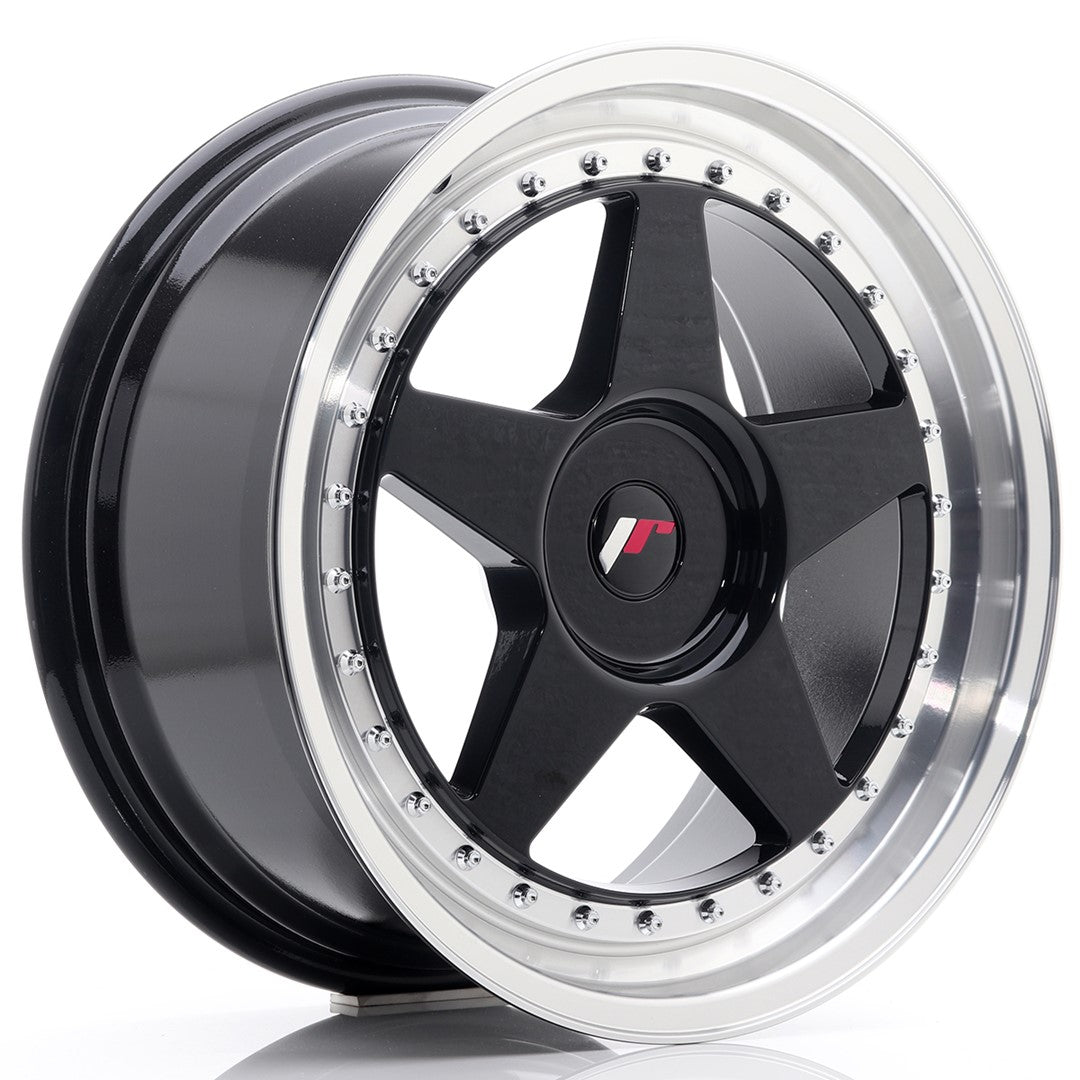 Japan Racing JR-6 18x8.5" (4 & 5 trous - sur mesure) ET20-40, Noir / Brillant