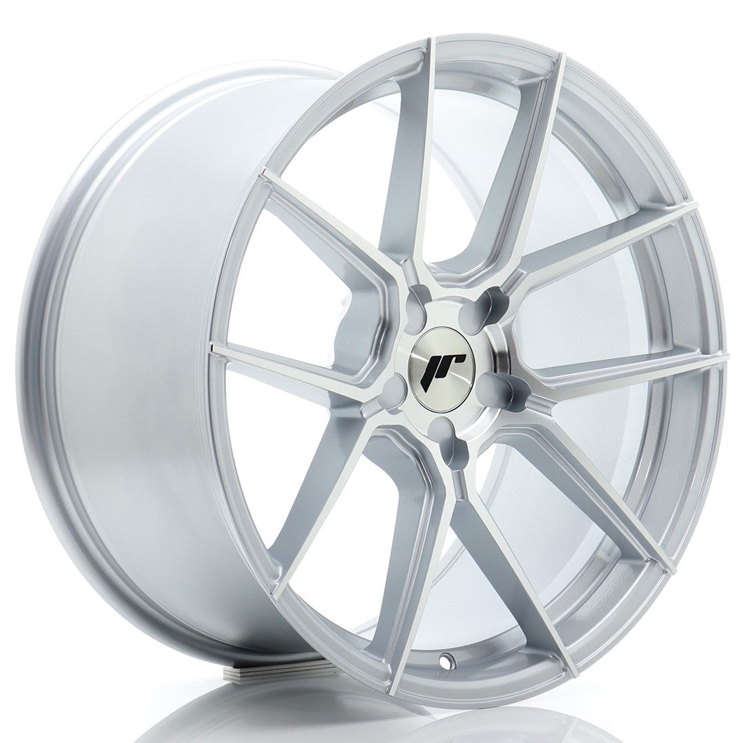 Japan Racing JR-30 Extreme Concave 19x9.5" (5 trous - sur mesure) ET20-40, Gris Argenté Poli