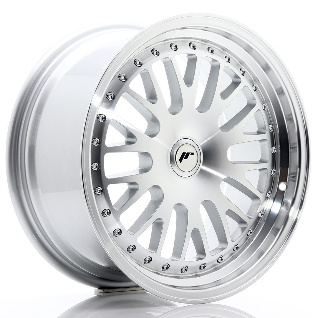 Japan Racing JR-10 17x8" (4 & 5 trous - sur mesure) ET35, Gris Argenté Poli