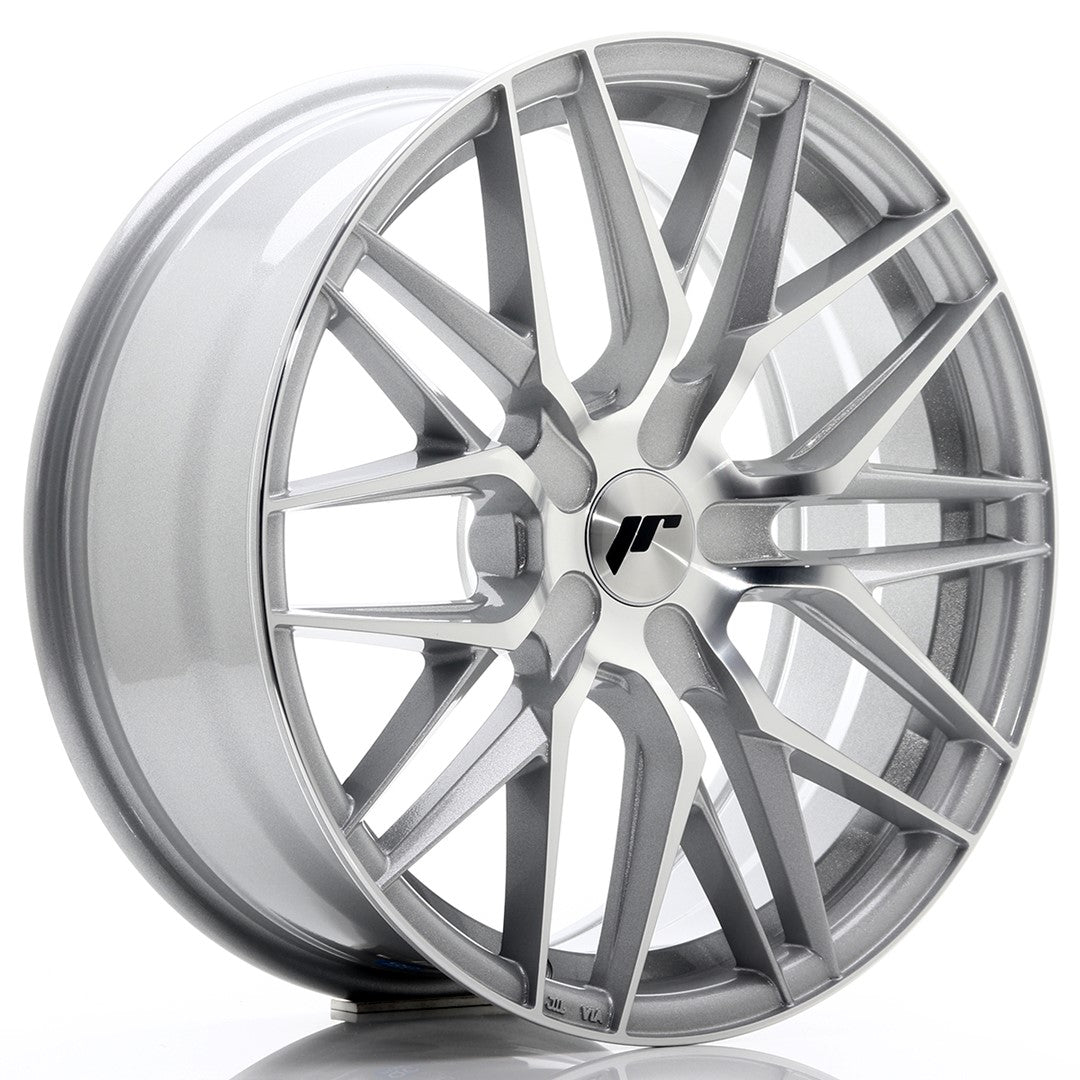Japan Racing JR-28 18x7.5" (4 & 5 trous - sur mesure) ET20-40, Gris Argenté / Poli