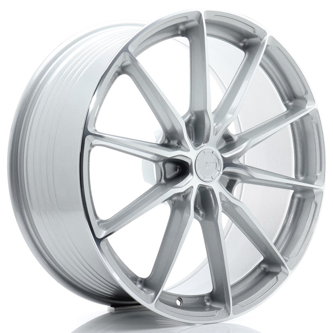 Japan Racing JR-37 Extreme Concave 21x10" (5 trous - sur mesure) ET10-64, Gris Argenté / Poli