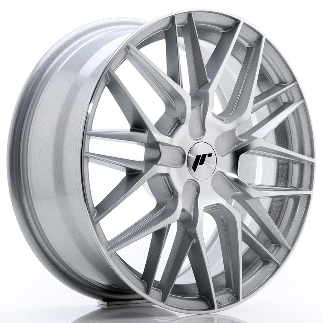 Japan Racing JR-28 17x7" (4 & 5 trous - sur mesure) ET20-45, Gris Argenté / Poli
