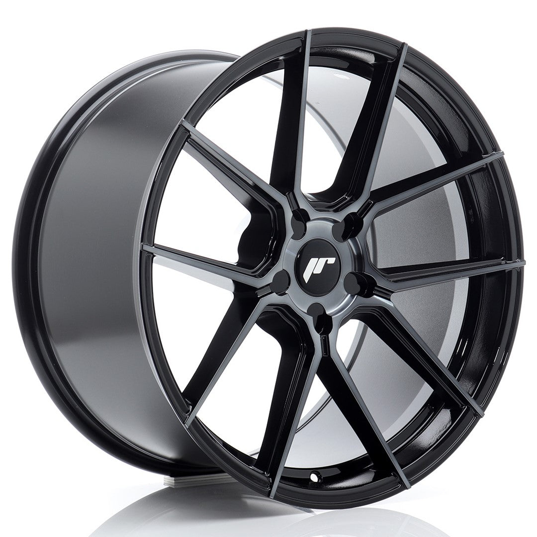 Japan Racing JR-30 Extreme Concave 20x9" (5 trous - sur mesure) ET20-35, Noir Brillant, Face Teintée