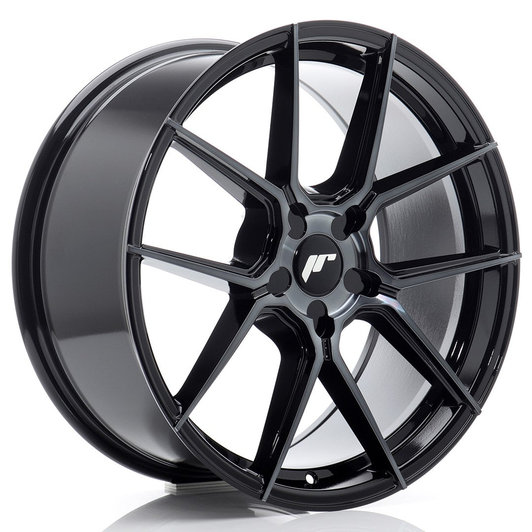 Japan Racing JR-30 19x8" (5 trous - sur mesure) ET20-40, Noir Brillant, Face Teintée