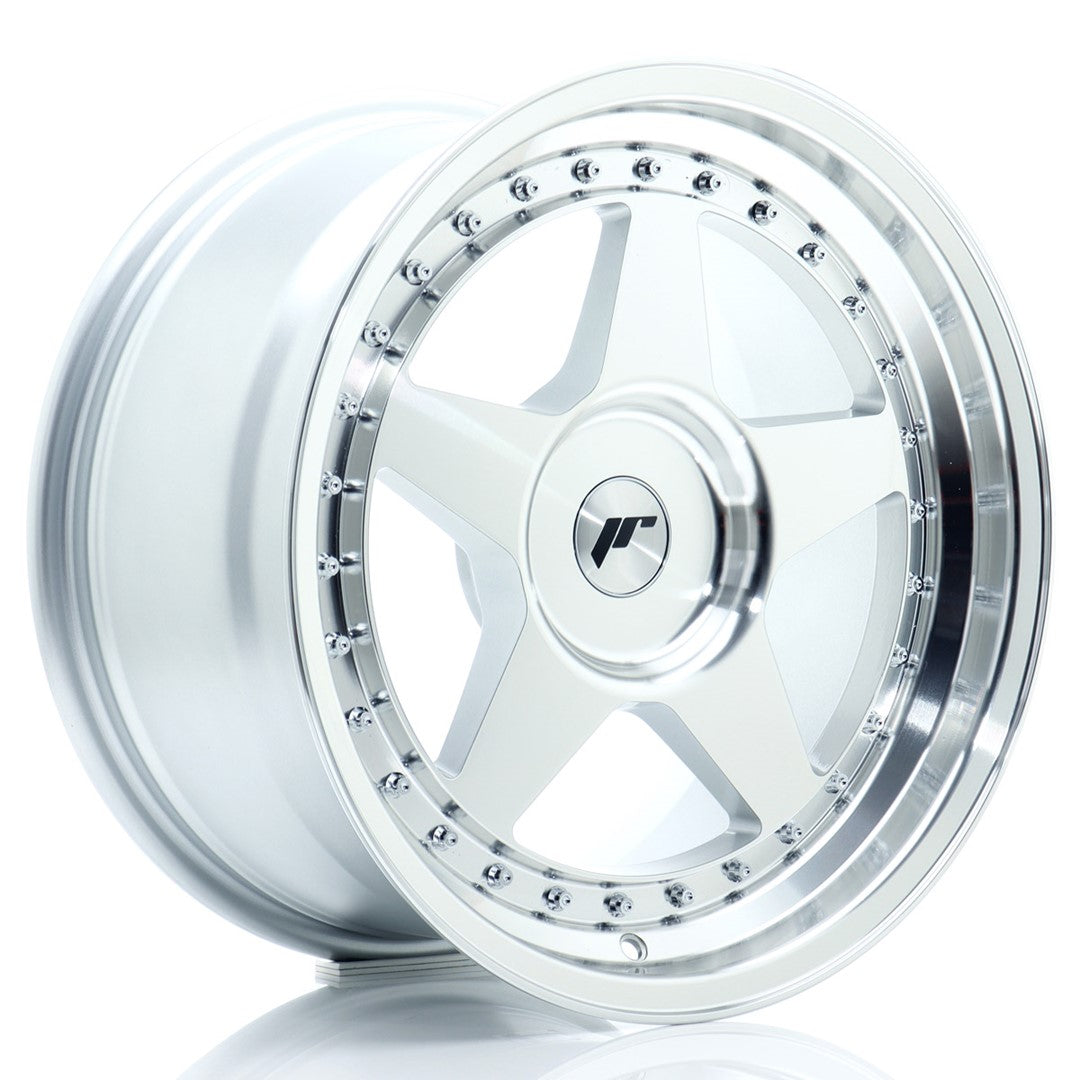 Japan Racing JR-6 17x9" (4 & 5 trous - sur mesure) ET20-35, Gris Argenté Poli
